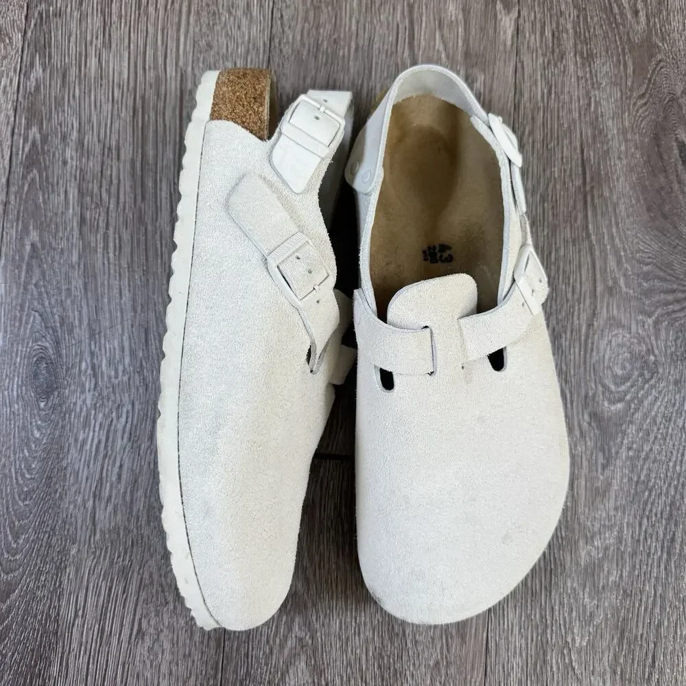 Birkenstock Tokio Suede Antique White Size 43 EU Men’s 10 - Picture 1 of 16